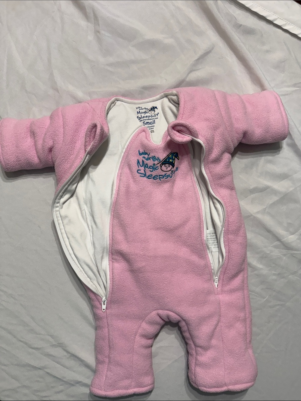 Magic Sleepsuit Pink Fleece Baby Footie - Small